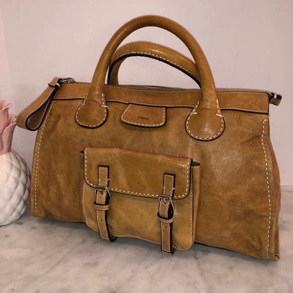 Chloe Handbags - Chloe’ Edith Satchel in saddle tan leather great😎
